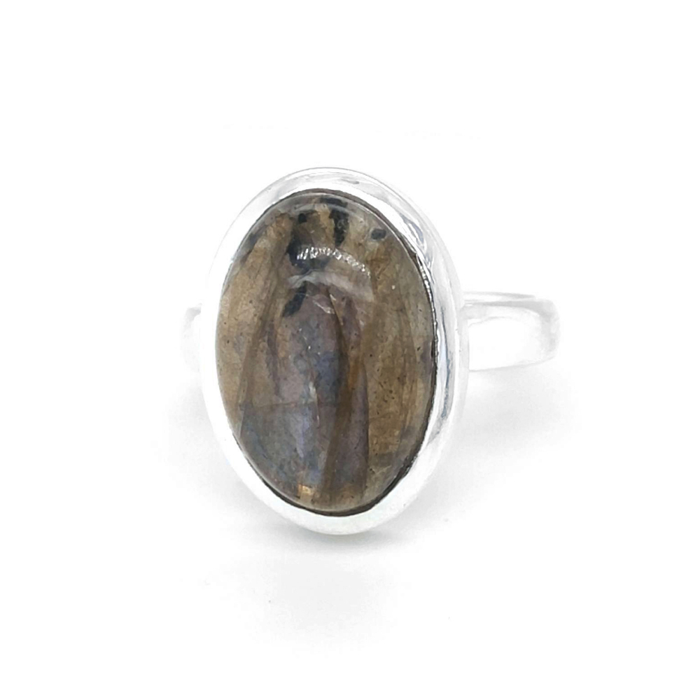 Labradorite Oval Shape Sterling Silver Ring