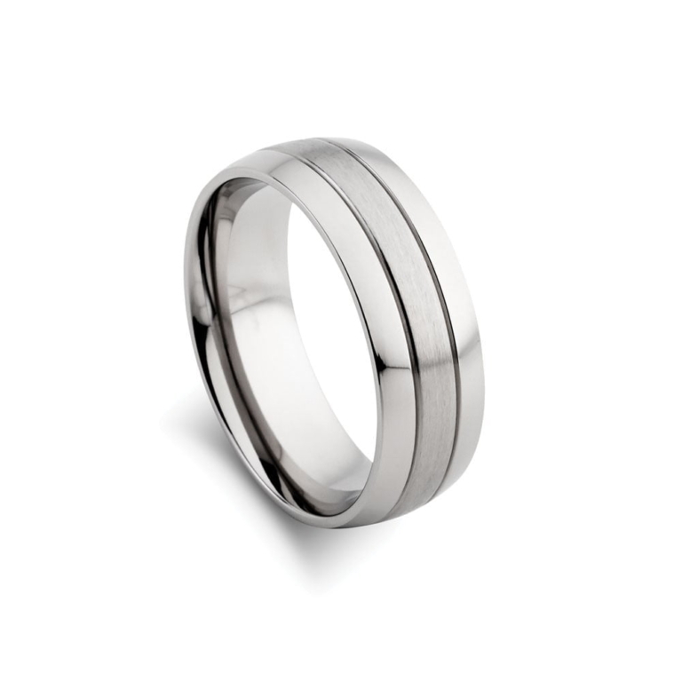 Stainless Steel Matte and Polished Ring