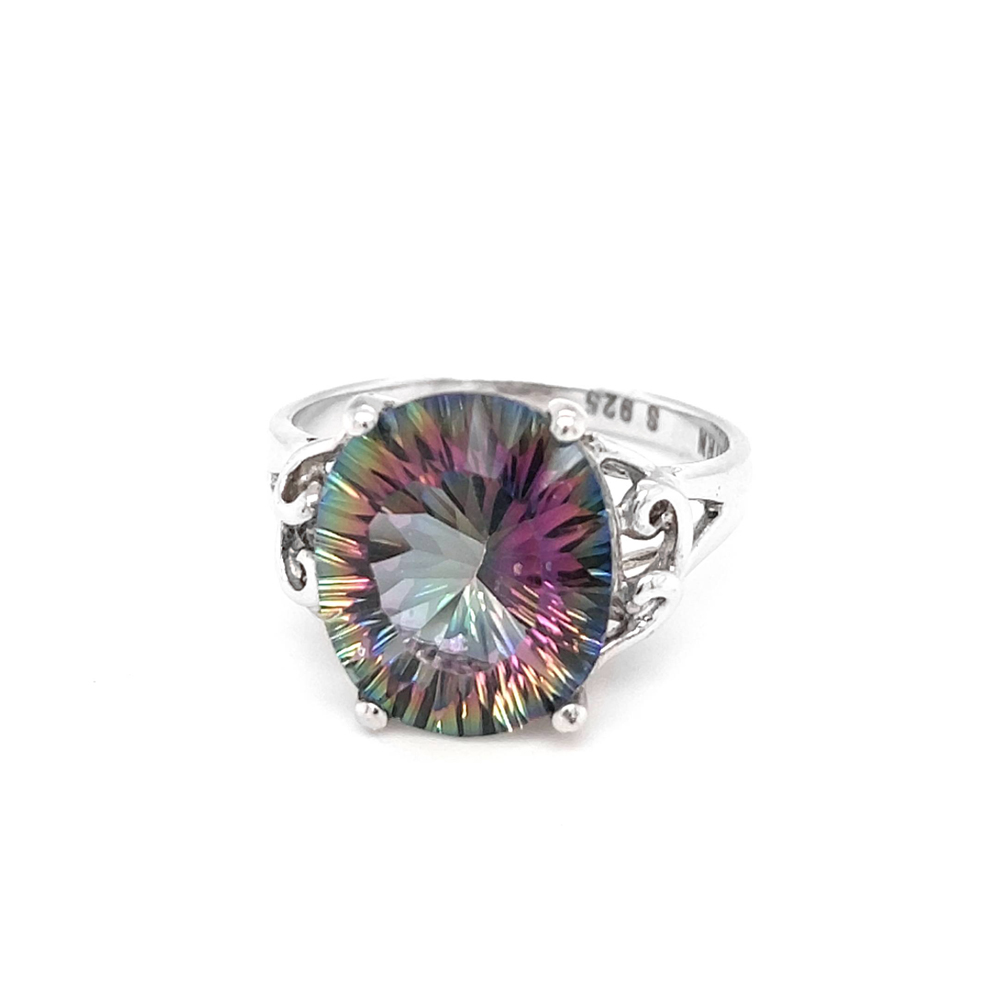 Mystic Topaz Silver Ring