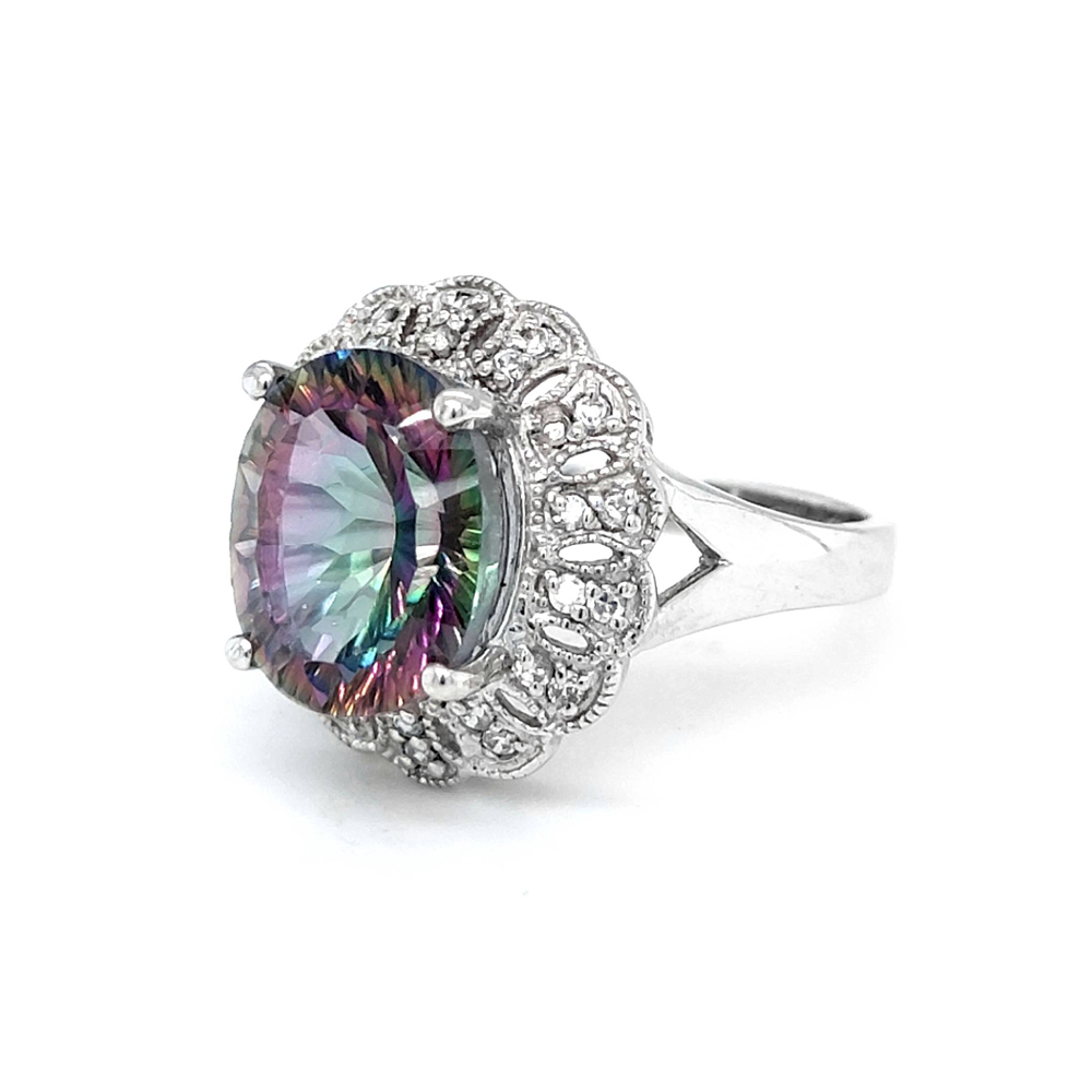 Mystic Topaz Silver Ring