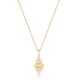 Gold Pearl Geometric Pendant Necklace