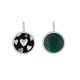 Silver Heart Enamel and Malachite Charm Pendant (Single)