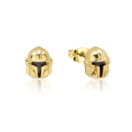 PRECIOUS METAL STAR WARS THE MANDALORIAN HELMET CRYSTAL STUD EARRINGS