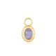 Gold Oval Blue Agate Earring Charm