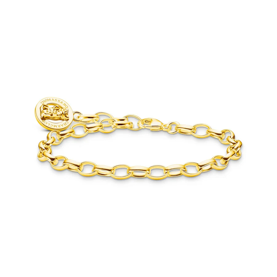 Gold Plated Charm Bracelet with Goldbear Logo Ring