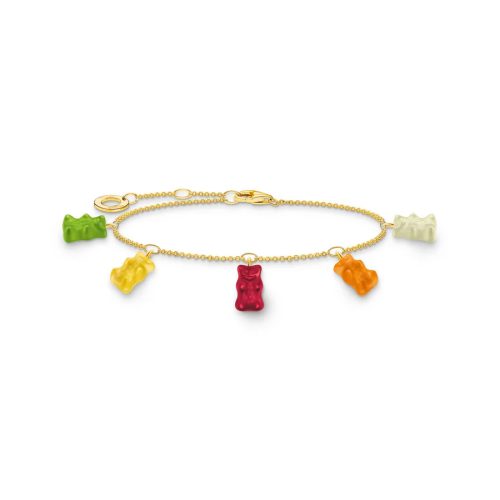 Gold-plated Bracelet with Colourful Goldbears