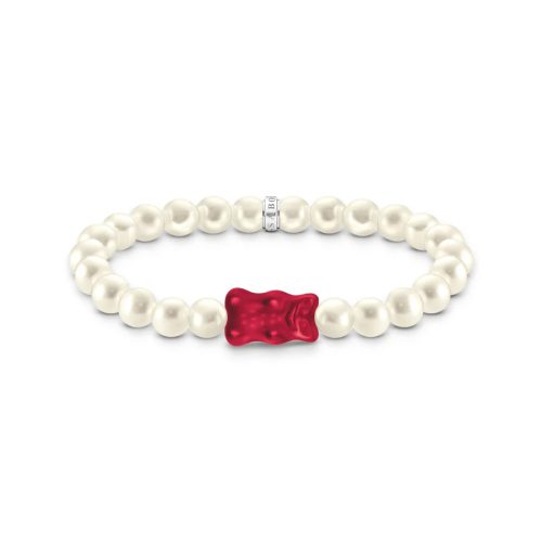 Pearl bracelet with Goldbear Strawberry Red