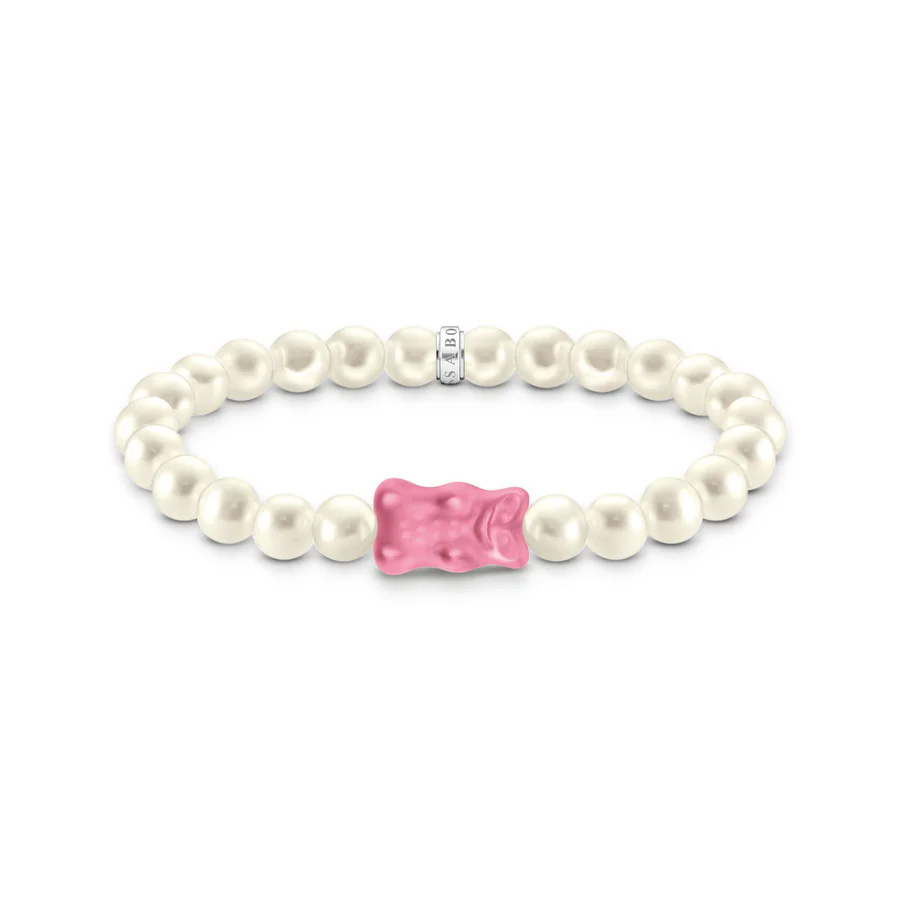 Pearl bracelet with Goldbear Pink