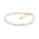 Pearl Bracelet with Sterling Silver Gold Plated Beads