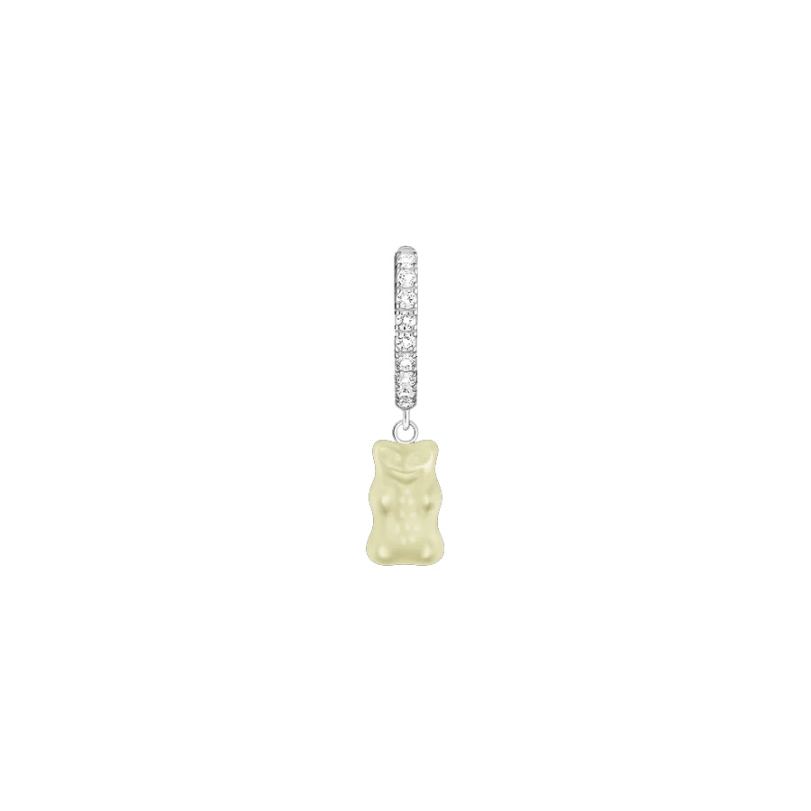 Single Silver Creole Pineapple White Goldbear