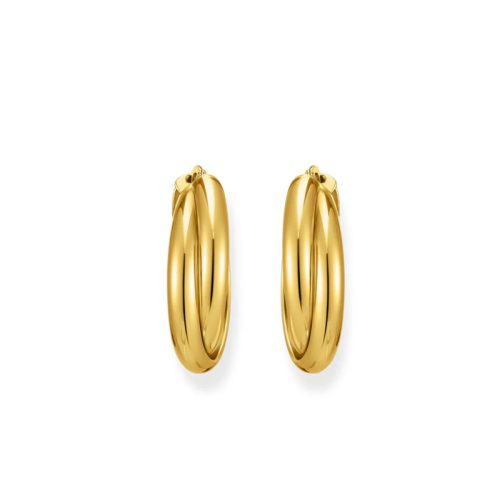 Hoop Earrings Intertwined Design Gold