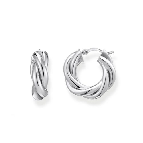 Hoop Earrings in Intertwined Design Silver