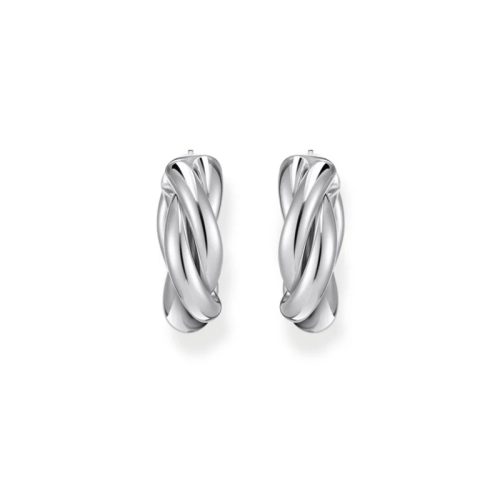 Hoop Earrings in Intertwined Design Silver