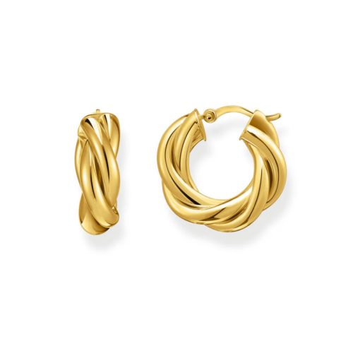 Hoop Earrings in Intertwined Design Gold