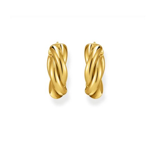 Hoop Earrings in Intertwined Design Gold