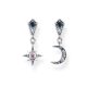 Earrings Royalty Star & Moon Silver