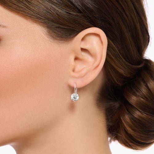 Earrings with White Zirconia Silver