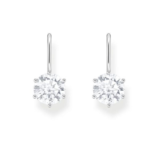 Earrings with White Zirconia Silver