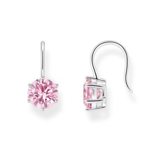 Earrings with Pink Zirconia Silver