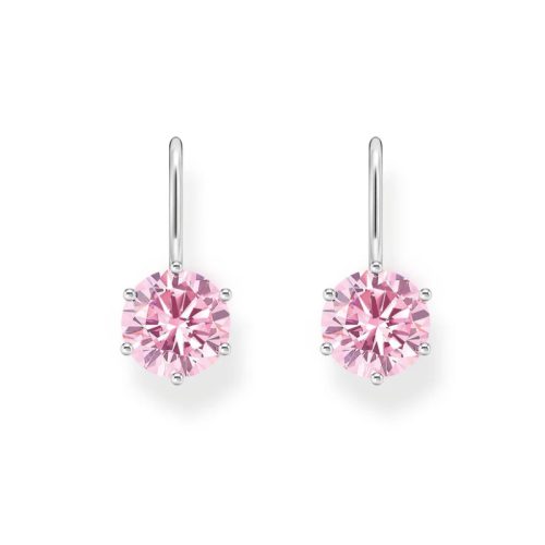 Earrings with Pink Zirconia Silver