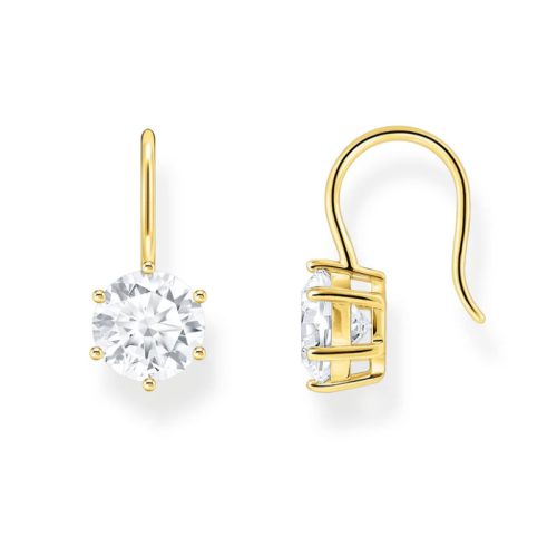 Earrings with White Zirconia Gold