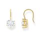 Earrings with White Zirconia Gold