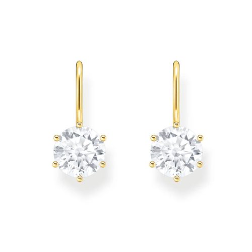 Earrings with White Zirconia Gold