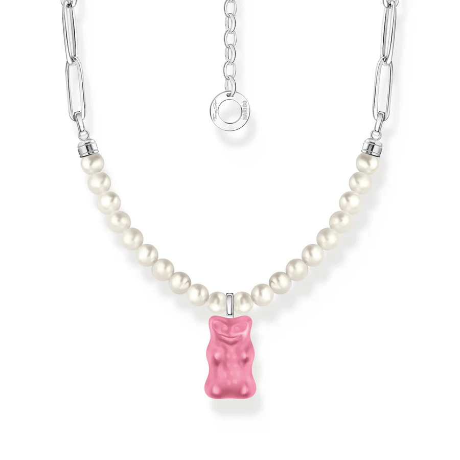 Link necklace with Goldbear Pink