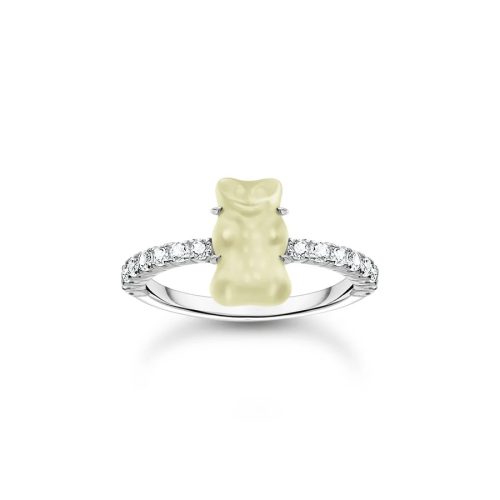 Silver Ring with Pineapple White Mini Goldbear