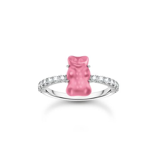 Silver Ring with Pink Mini Goldbear