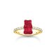 Gold-plated Ring with Strawberry Red Goldbear