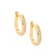 Channel Set Yellow Gold Plated Silver Hoops