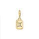 Gemini Zodiac Sign Gold Charm Pendant