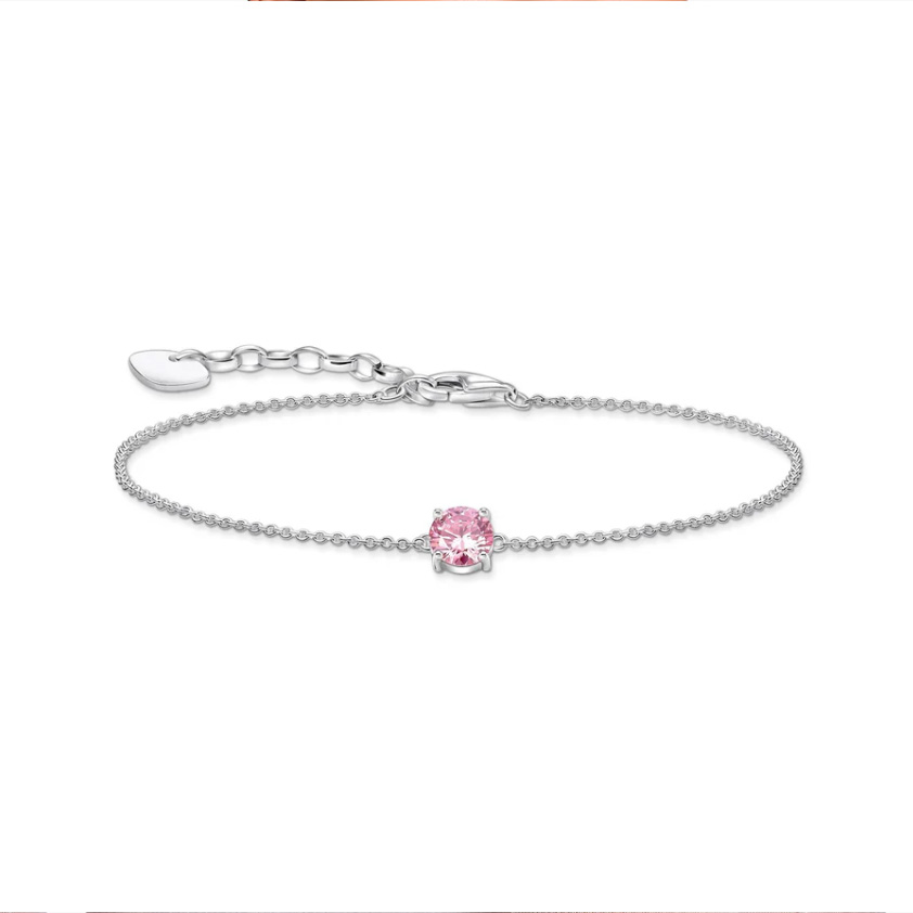 Bracelet with Pink Zirconia Pendant