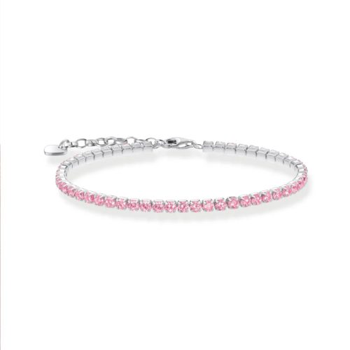 Tennis Bracelet with Pink Zirconia