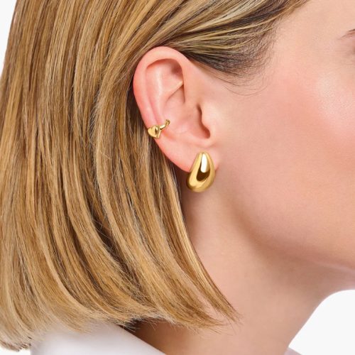 Organic Drop-shaped Ear Studs Silver