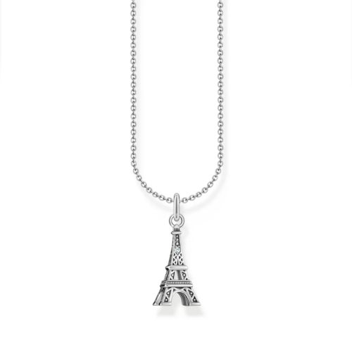 Necklace with Eiffel Tower pendant and zirconia